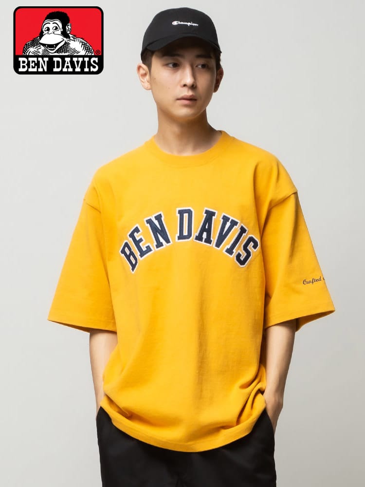 BEN DAVIS (ベンデイビス) カレッジロゴ クルーネック 半袖 Tシャツ COLLEGE LOGO UH TEE