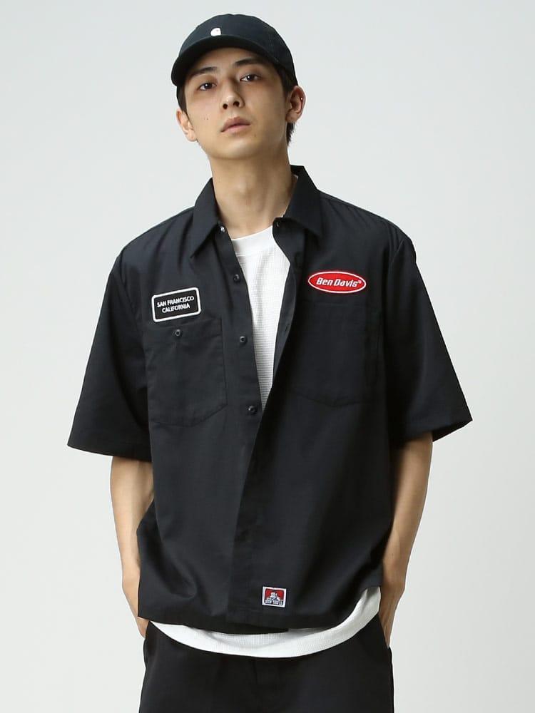 BEN DAVIS (ベンデイビス) ワッペン ポケット 半袖 ワークシャツ