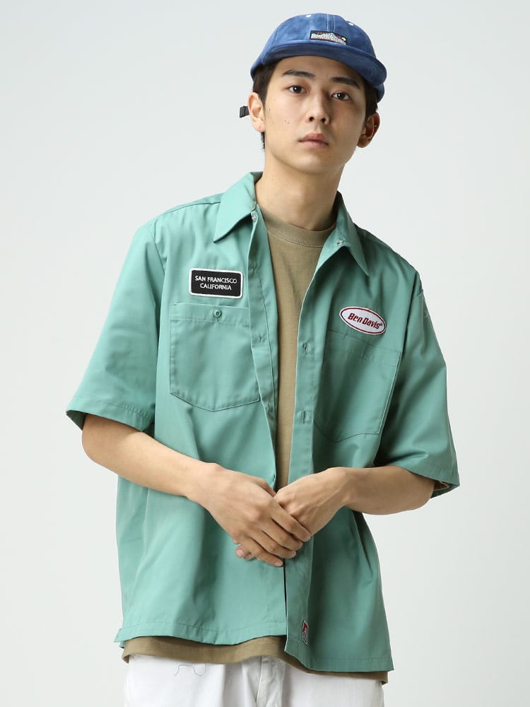 BEN DAVIS (ベンデイビス) ワッペン ポケット 半袖 ワークシャツ