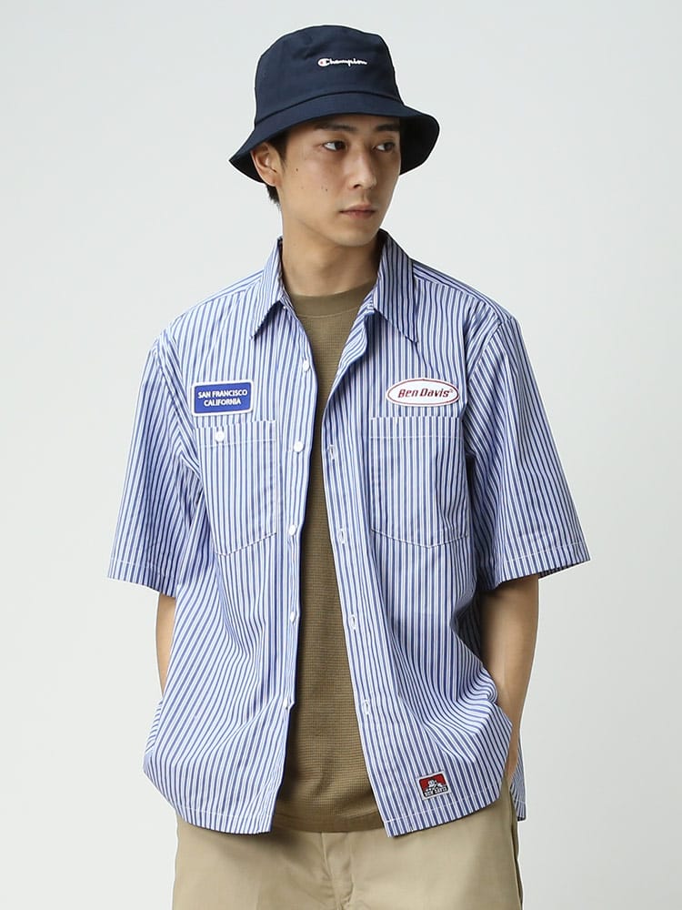 BEN DAVIS (ベンデイビス) ワッペン ポケット 半袖 ワークシャツ