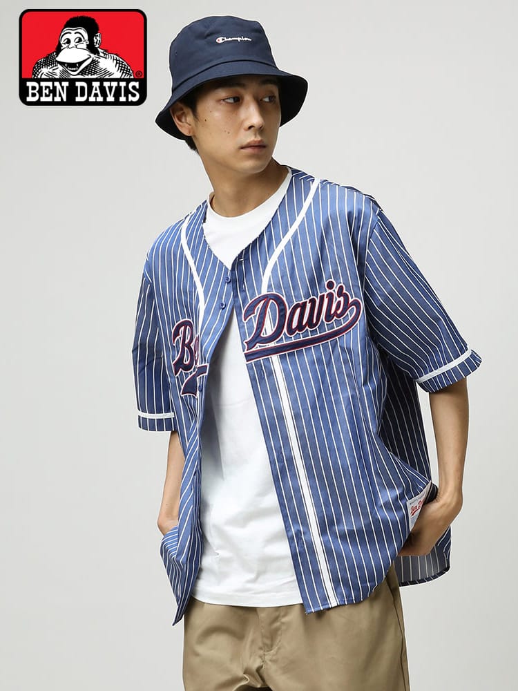 BEN DAVIS (ベンデイビス) ワッペン 半袖 ベースボール シャツ SLUGGER SHIRTS