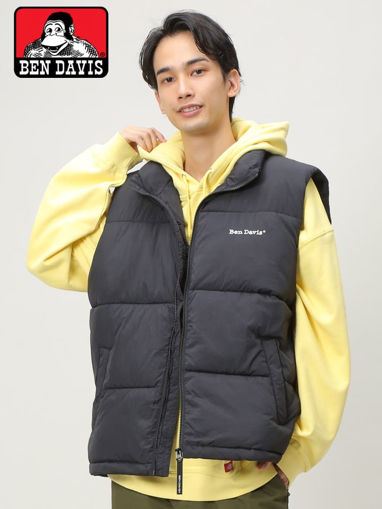 BEN DAVIS (ベンデイビス) 胸ロゴ フルジップ 中綿 ベスト
