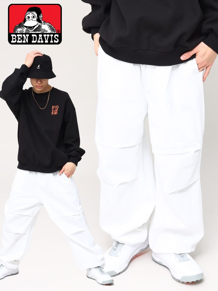 BEN DAVIS (ベンデイビス) コットン 無地 ワークパンツ スノーパンツ ボトムス ゆるダボ 極太 ビッグシルエット ダボパン 2180004