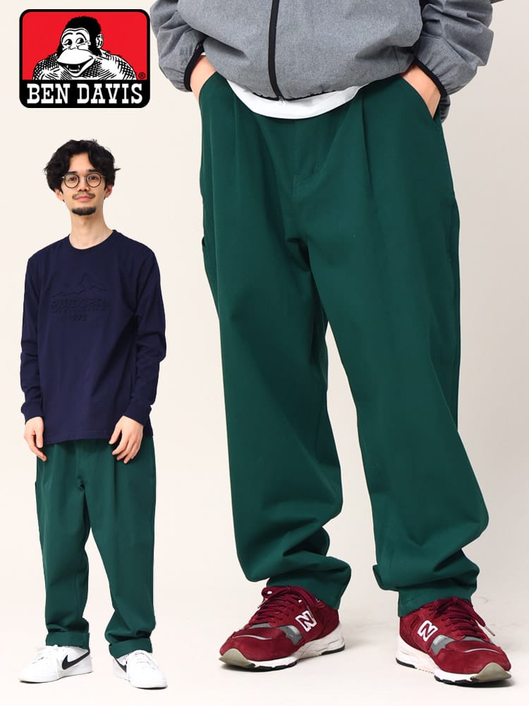 BEN DAVIS (ベンデイビス) ワンタック コットン ワークパンツ ストリート ゆるパンツ  ACTIVE WORKERS PANTS