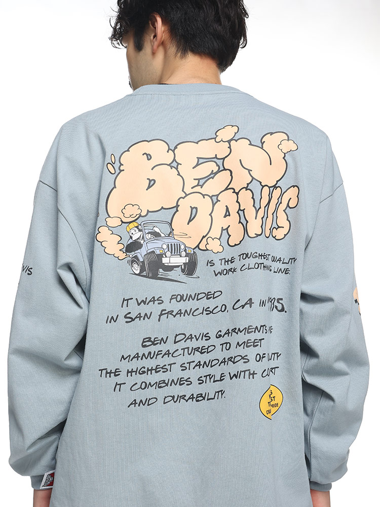 BEN DAVIS (ベンデイビス) ロゴ刺繍 バイカープリント ワイド 