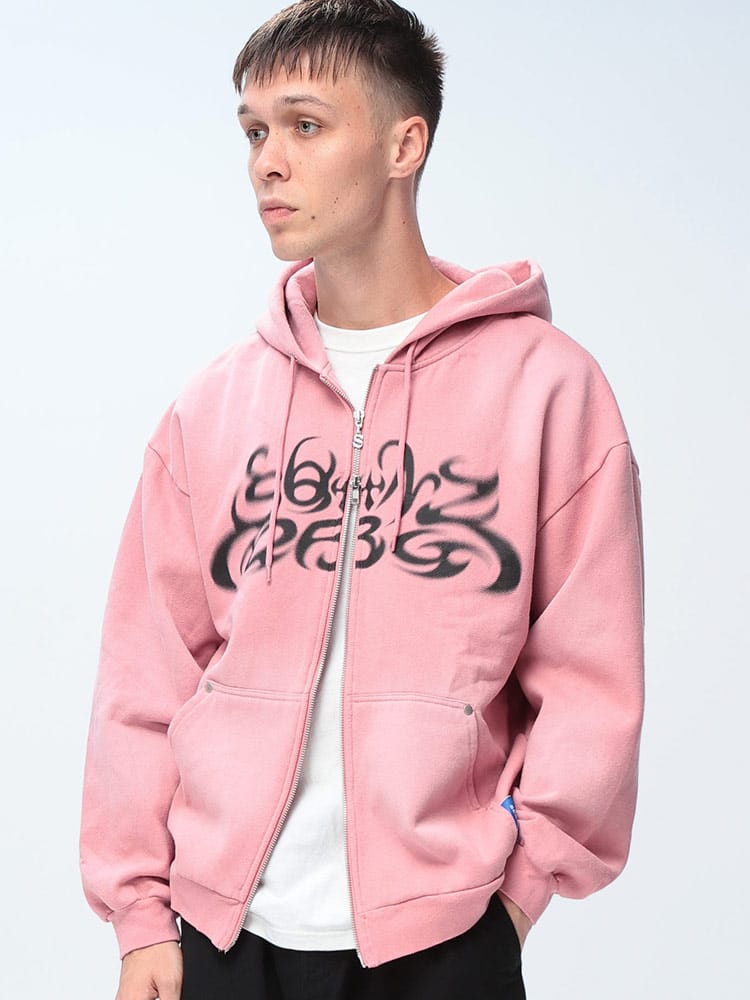 SEQUENZ (シークエンズ) フロントプリント フルジップ パーカー メンズ トップス パーカー フード ジップ ダブルジップ スウェット 秋 冬