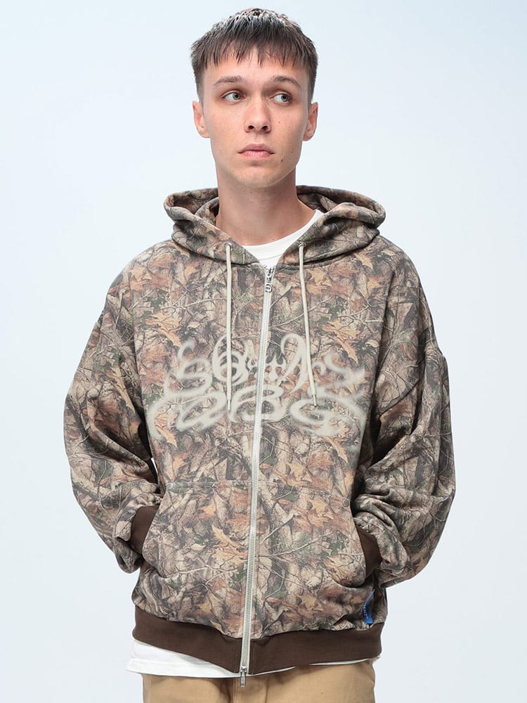 SEQUENZ (シークエンズ) フロントプリント フルジップ パーカー メンズ トップス パーカー フード ジップ ダブルジップ スウェット 秋 冬