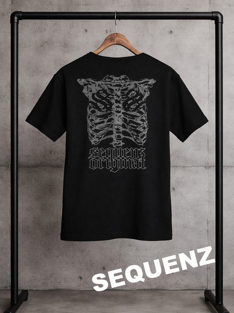 SEQUENZ (シークエンズ) Tシャツ 半袖 バックプリント リブ素材 クルーネック カットソー ユニセックス