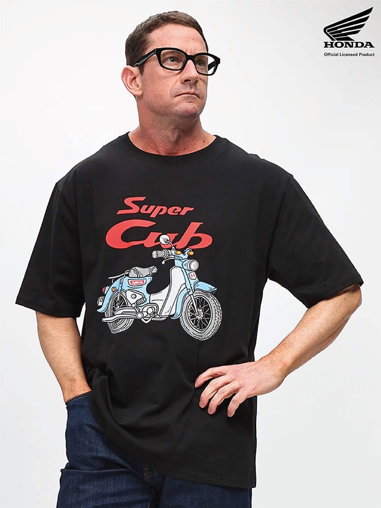 半袖 Tシャツ スーパーカブ トップス クルー 大きいサイズ メンズ Honda ホンダ ×モンスターワールド