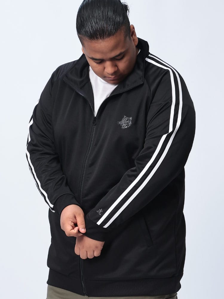 トラックジャケット 和柄 刺繍 アウター ブルゾン ジップ スタンド 大きいサイズ メンズ