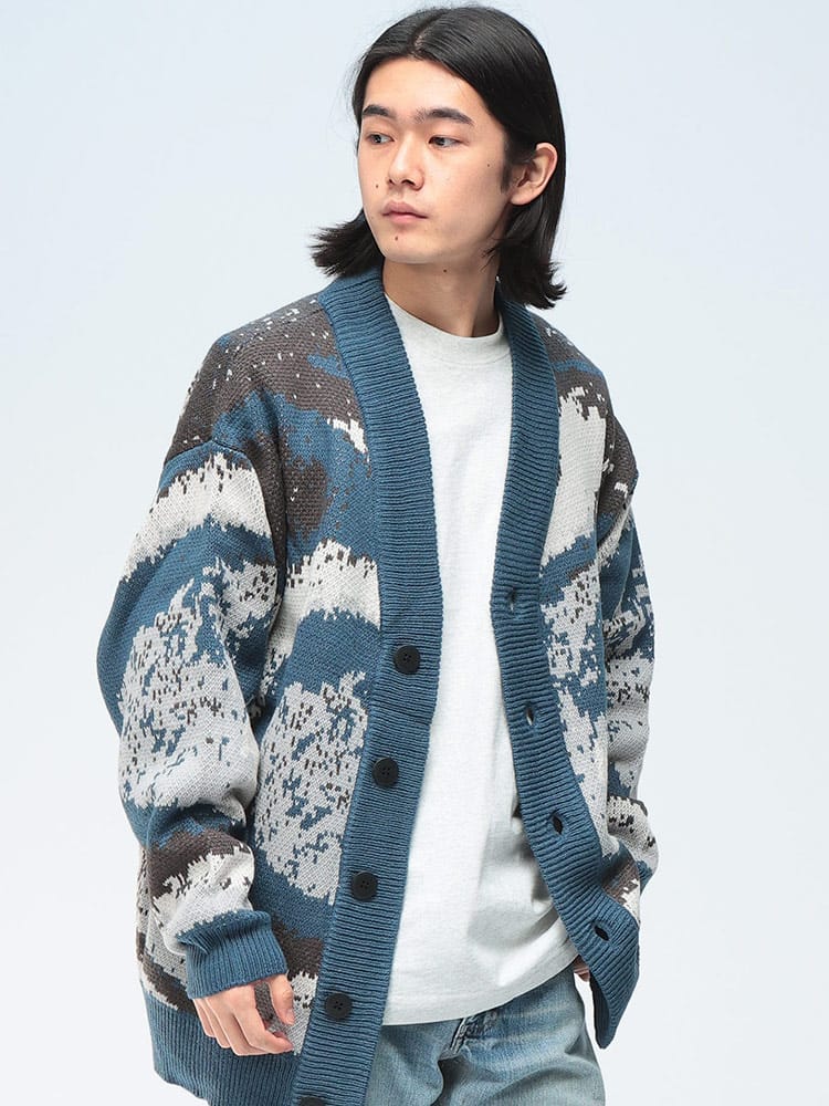 Cathy's Closet (キャシーズ クロセット) スモーク オーバー Vネック カーディガン 41706004 メンズ ユニセックス トップス ニット セーター Vライン 7ゲージニット rgc_knit