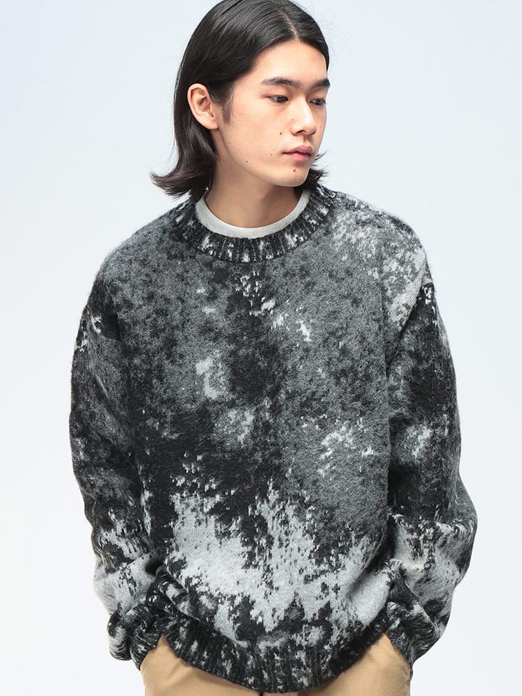 Cathy's Closet (キャシーズ クロセット) アブストラクト柄 クルーネック ニット 52706005 メンズ ユニセックス トップス セーター プルオーバー rgc_knit