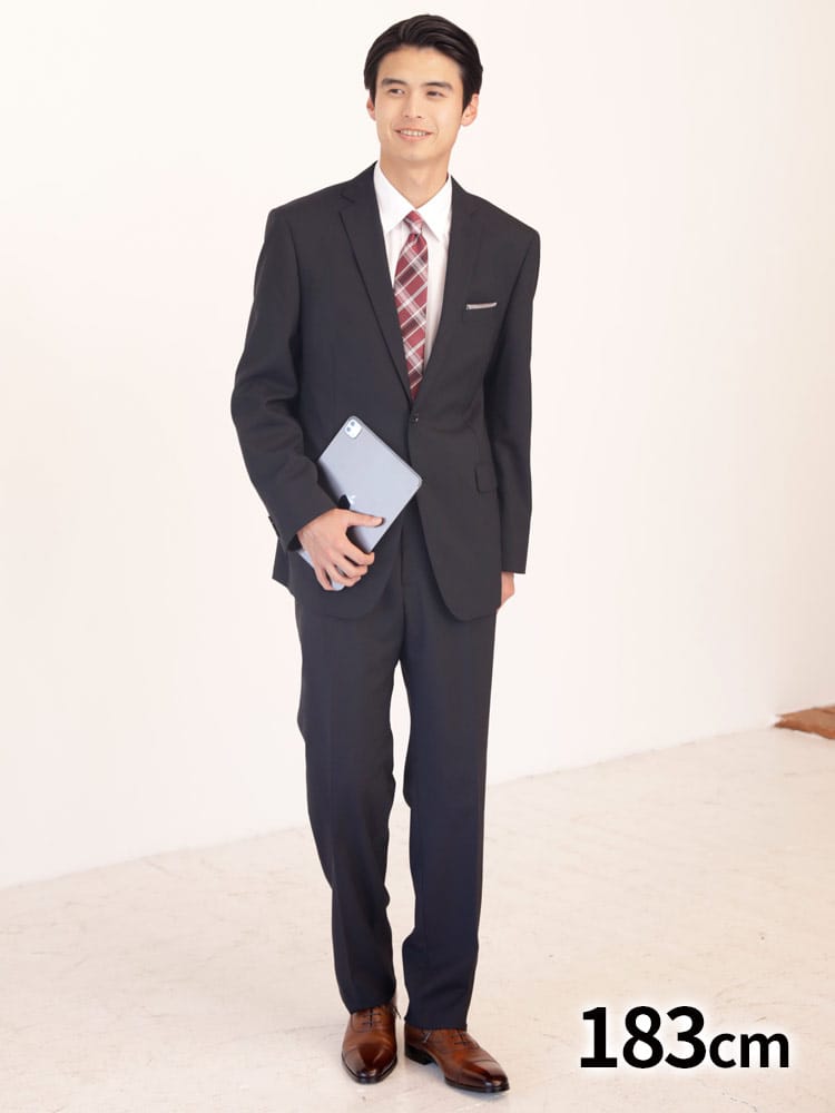 在庫処分 返品交換不可 SAKAZEN (サカゼン) ウール混 無地 シングル 2ツ釦 ノータック ツーパンツ スーツ