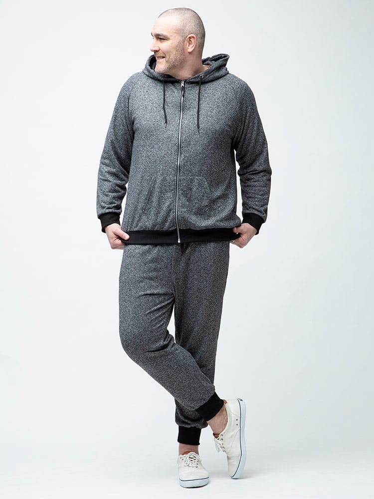 大きいサイズ メンズ B＆T CLUB (ビーアンドティークラブ) 16ゲージ 裏毛 フルジップ パーカー スウェットパンツ セットアップ パジャマ 部屋着