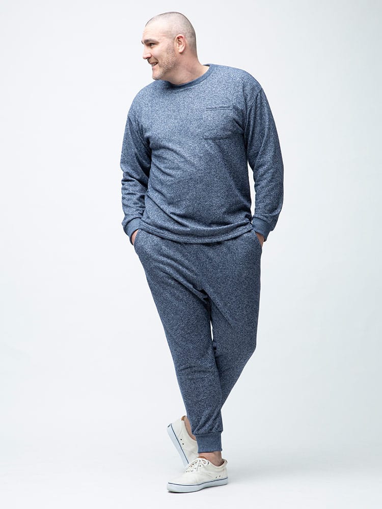 大きいサイズ メンズ B＆T CLUB (ビーアンドティークラブ) 16ゲージ 裏毛 クルーネック Tシャツ ロングパンツ セットアップ パジャマ 部屋着