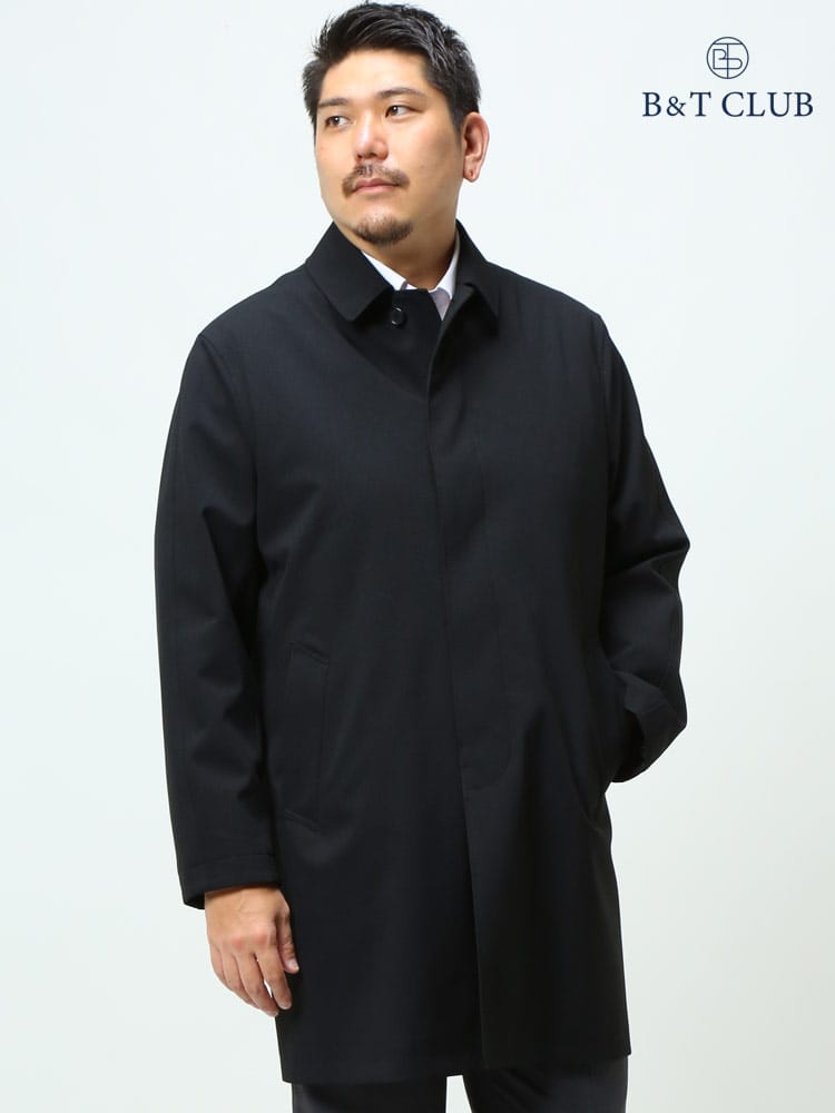 大きいサイズ メンズ B＆T CLUB (ビーアンドティークラブ) そでピタ 春秋冬対応 袖調節可能 無地 中綿ライナー ステンカラー コート