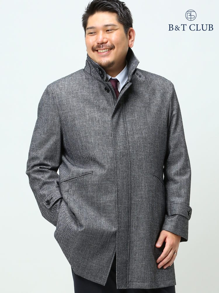 大きいサイズ メンズ B＆T CLUB (ビーアンドティークラブ) 防水コーティング ウール混 中綿ライナー コート VANKS
