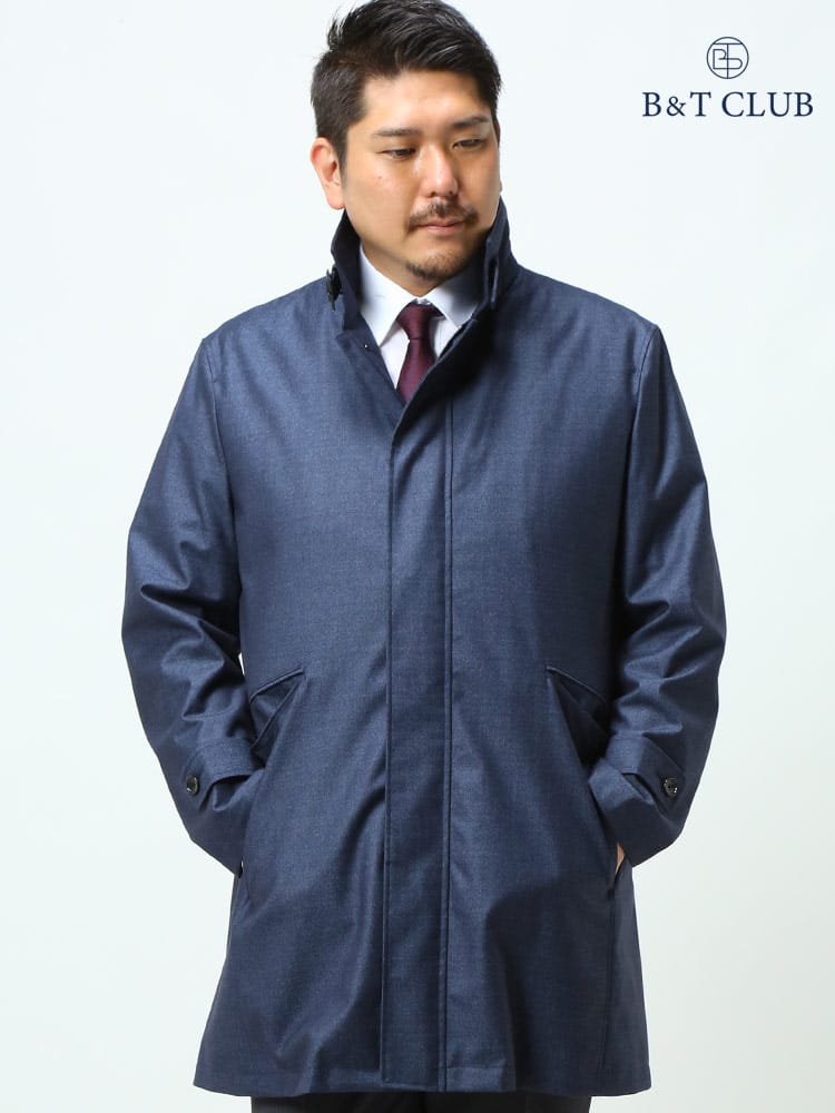 大きいサイズ メンズ B＆T CLUB ビーアンドティークラブ 防水コーティング シルク混 中綿ライナー コート VANKS