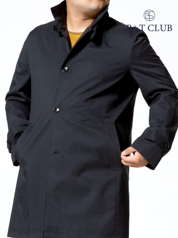 大きいサイズ メンズ B＆T CLUB (ビーアンドティークラブ) 裏面ラミネート加工 ヨーク中綿 無地 コート