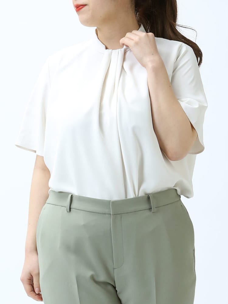 ELGARHYTHM (エルガリズム) ボウタイ風 半袖 ブラウス