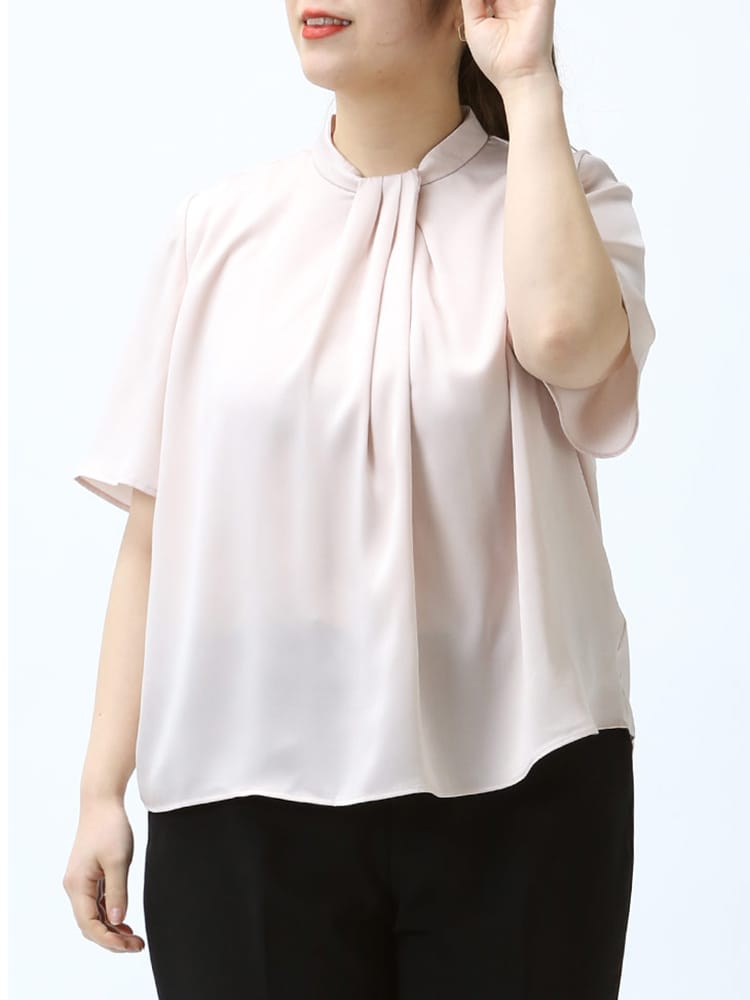 ELGARHYTHM (エルガリズム) ボウタイ風 半袖 ブラウス