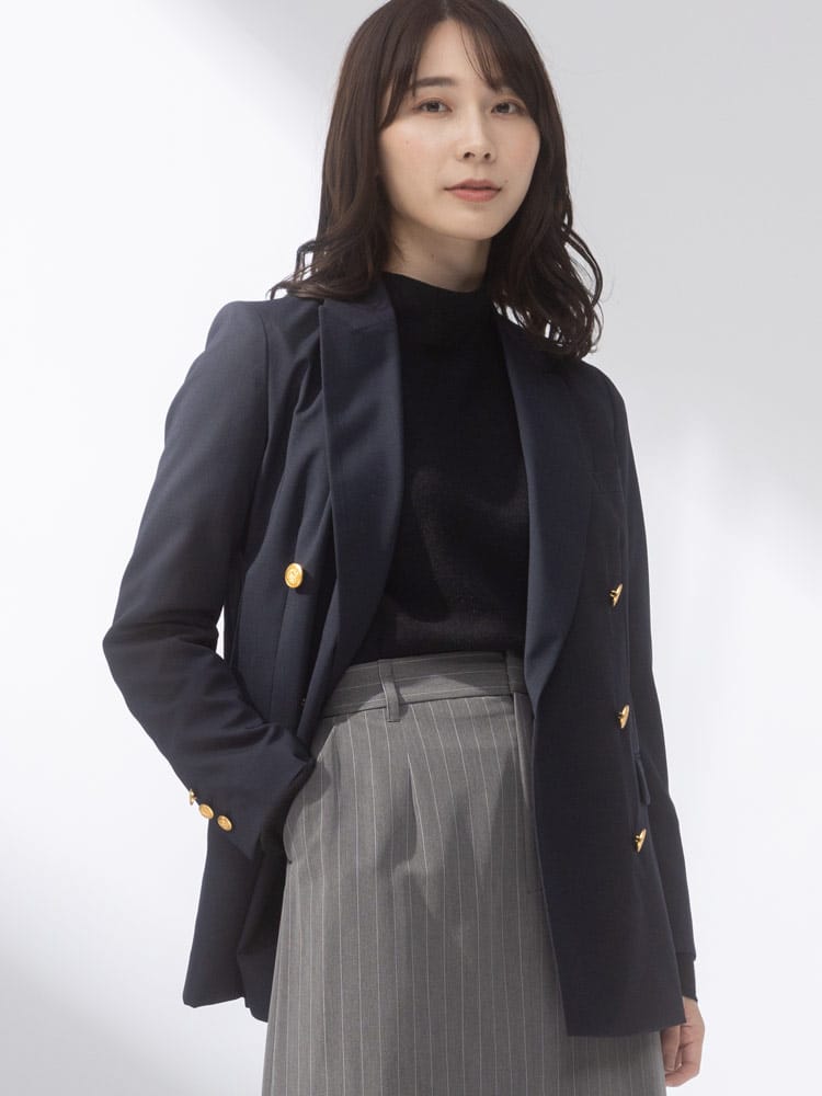 ELGARHYTHM (エルガリズム) 無地 ダブル 6ツ釦 ブレザー