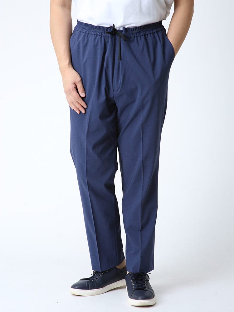 大きいサイズ メンズ B＆T CLUB 春夏 ウォッシャブル ストレッチ イージーケア 無地 ウエストゴム パンツ セットアップ対応