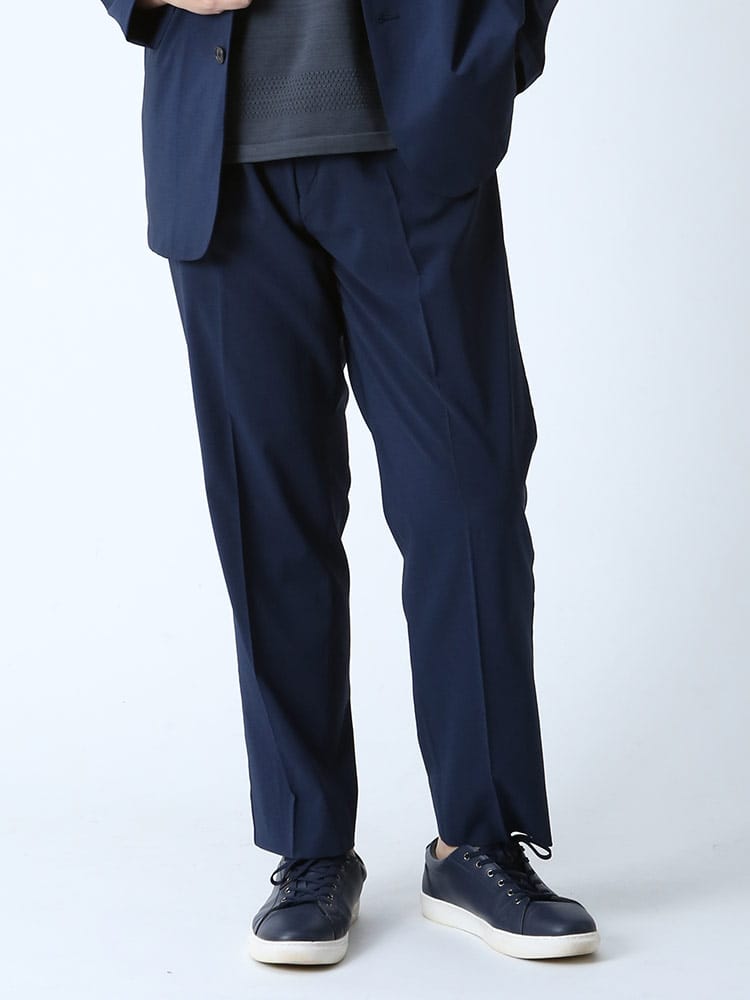 大きいサイズ メンズ B＆T CLUB 春夏 ウォッシャブル ストレッチ イージーケア 無地 ウエストゴム パンツ セットアップ対応