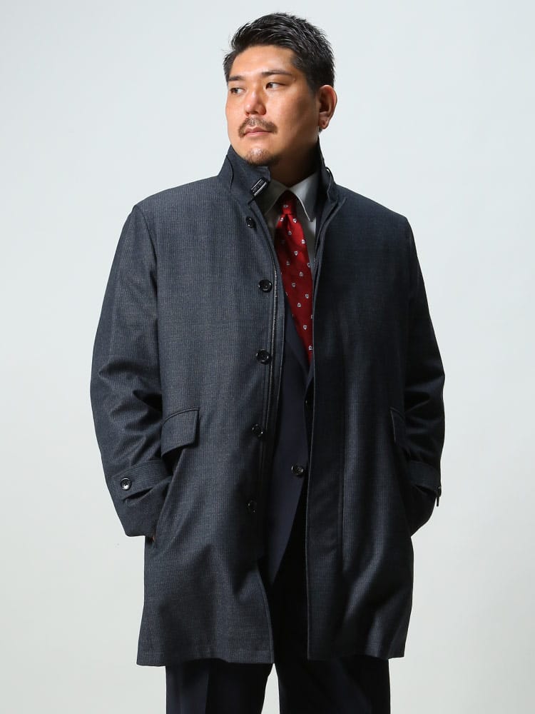 大きいサイズ メンズ B＆T CLUB (ビーアンドティークラブ) 春秋冬対応 防水コーティング ウール 中綿ライナー コート VANKS