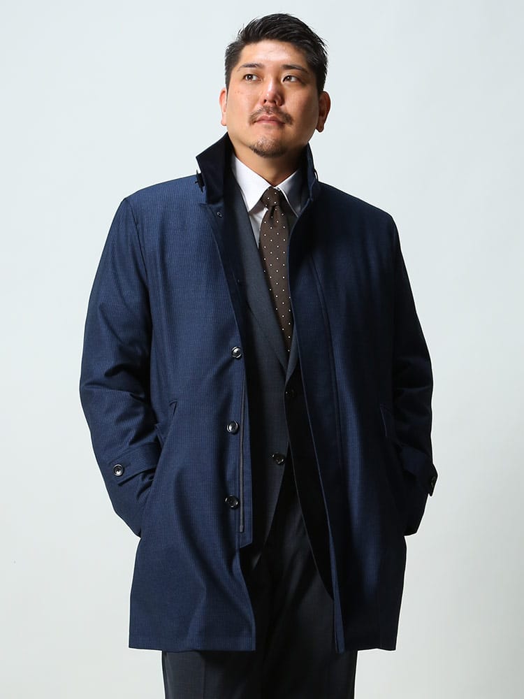 大きいサイズ メンズ B＆T CLUB (ビーアンドティークラブ) 春秋冬対応 防水コーティング ウール 中綿ライナー コート VANKS