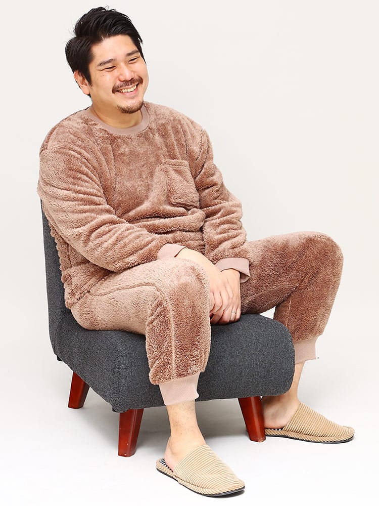 大きいサイズ メンズ B＆T CLUB (ビーアンドティークラブ) 両面ボア トレーナー パンツ セットアップ 保温性抜群 防寒対策 節電対策 部屋用 節電 機能性 ストレッチ アウトドア