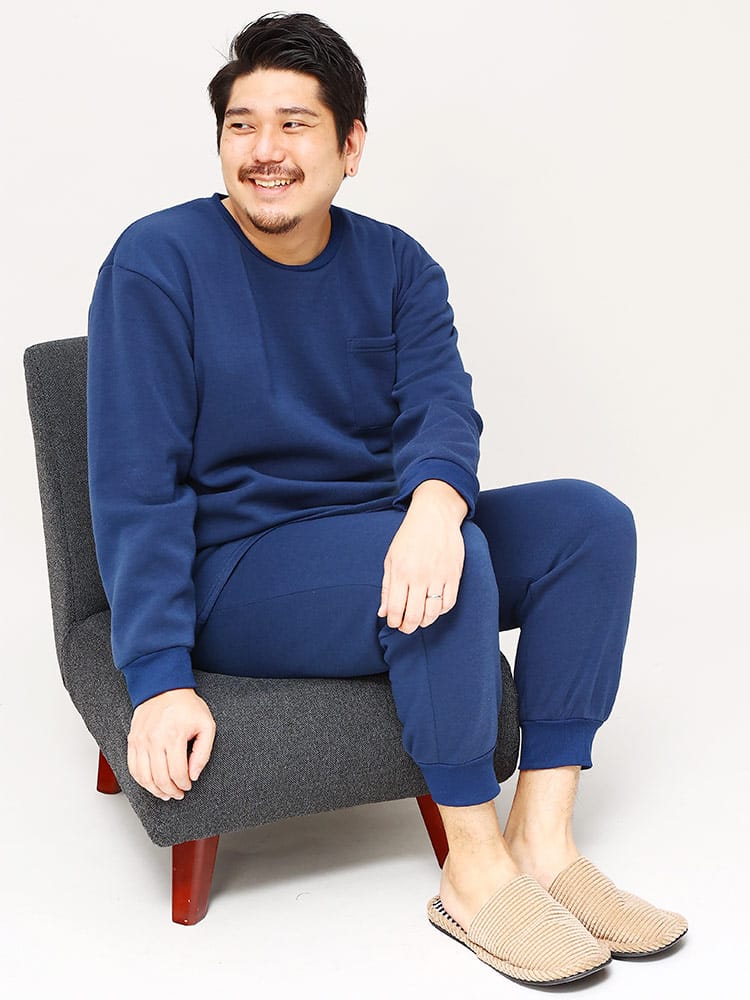 大きいサイズ メンズ B＆T CLUB (ビーアンドティークラブ) 裏起毛 ポケット トレーナー パンツ セットアップ 保温性抜群 防寒対策 節電対策 部屋用 節電 機能性 ストレッチ アウトドア