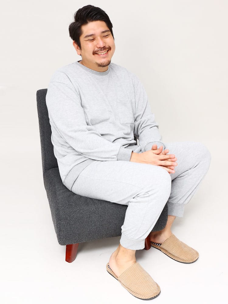 大きいサイズ メンズ B＆T CLUB (ビーアンドティークラブ) 16ゲージ 裏毛 トレーナー パンツ セットアップ