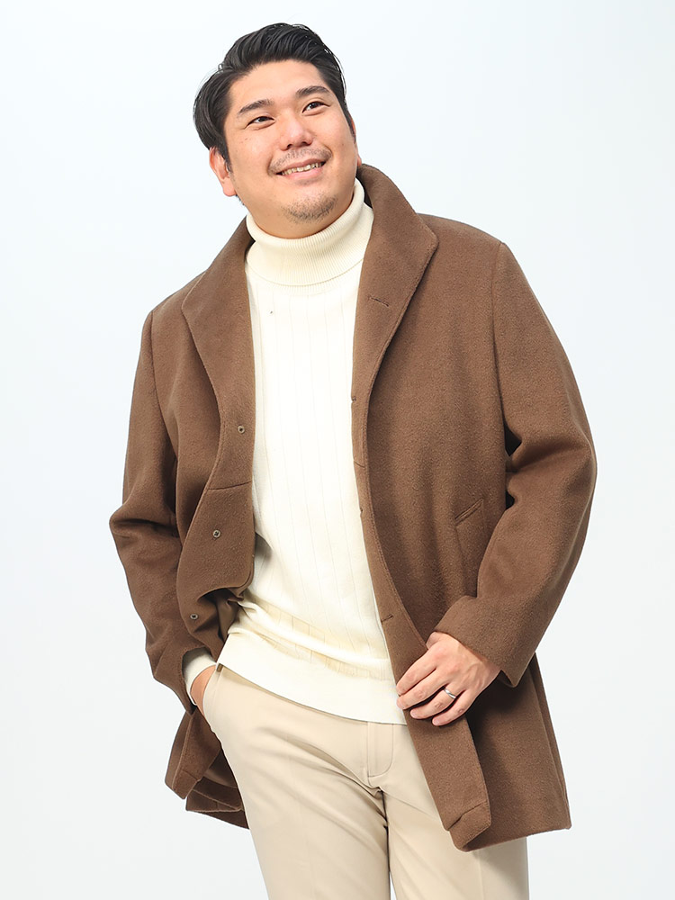 ふわかるWOOLLY+ PREMIUM ストレッチ 軽量 シングル チェスターコート (B＆T CLUB) ビーアンドテ |  大きいサイズの服【サカゼン公式通販】