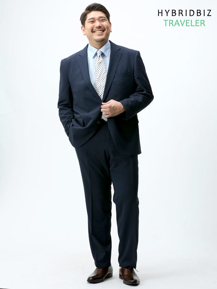 大きいサイズ メンズ HYBRIDBIZ 2WAYストレッチ ウォッシャブル チェック シングル 2パンツ スーツ KB KBE