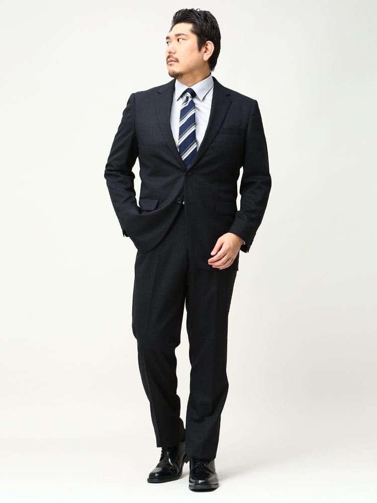 大きいサイズ メンズ B＆T CLUB ウエストアジャスター シングル 2パンツ スーツ TAB体 KB体 2L 3L 4L 5L