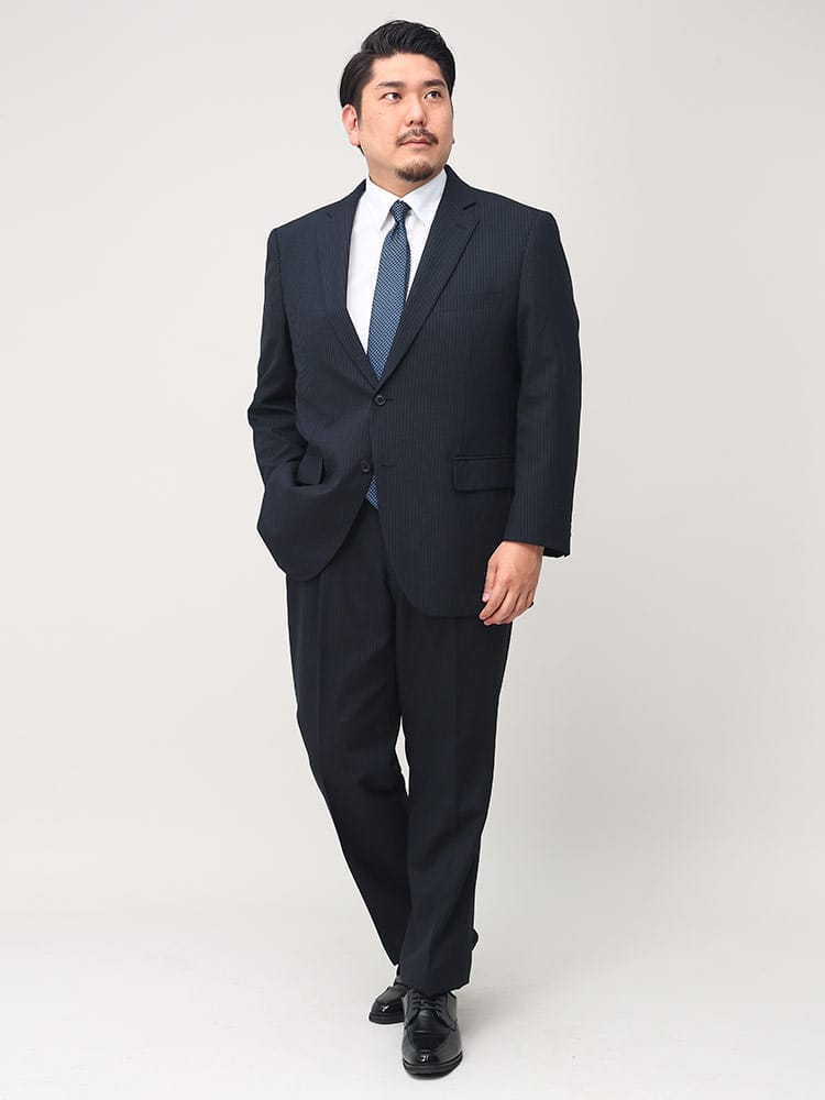 スーツ・ジャケット・コート2着目半額対象商品 大きいサイズ メンズ B＆T CLUB ウォッシャブル ウエストアジャスター シングル ツーパンツ スーツ