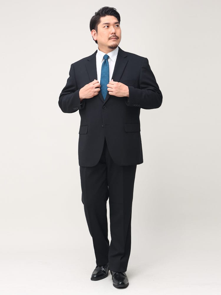 スーツ・ジャケット・コート2着目半額対象商品 大きいサイズ メンズ B＆T CLUB ウォッシャブル ウエストアジャスター シングル ツーパンツ スーツ