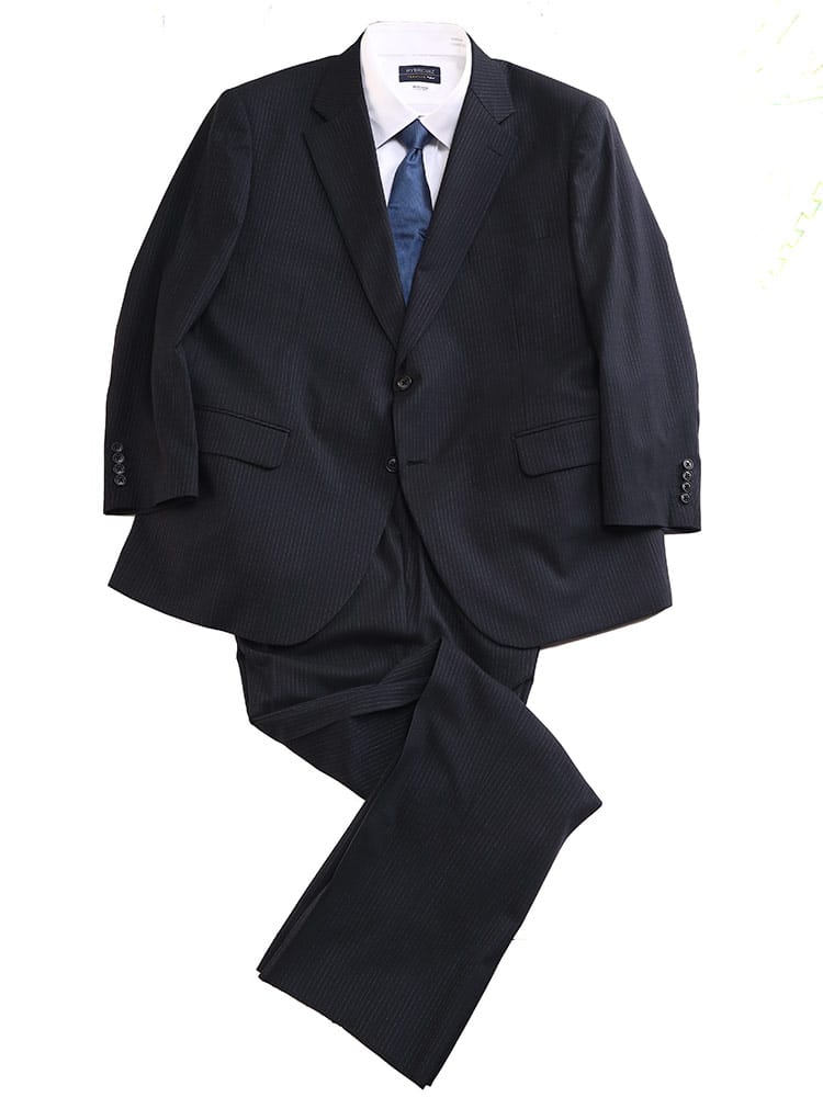 スーツ・ジャケット・コート2着目半額対象商品 大きいサイズ メンズ B＆T CLUB ウォッシャブル ウエストアジャスター シングル ツーパンツ スーツ