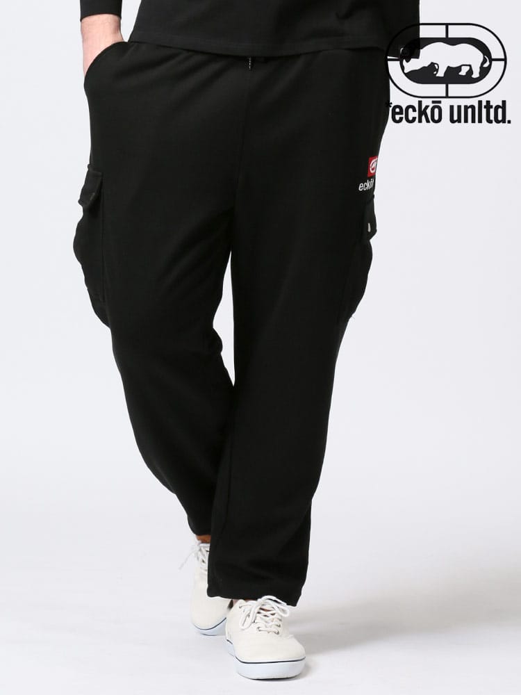 大きいサイズ メンズ ECKO UNLTD (エコーアンリミテッド) ポケット ロゴ刺繍 ドローコード ロングパンツ