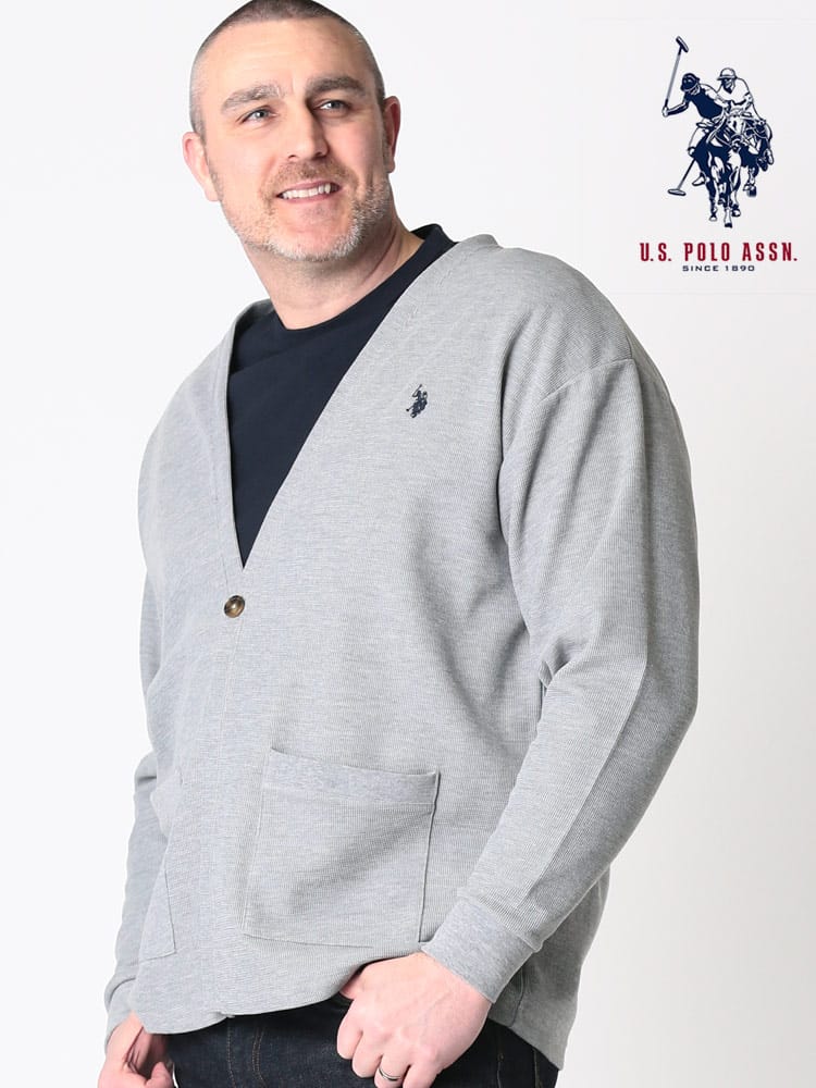 大きいサイズ メンズ U.S. POLO ASSN. (ユーエスポロアッスン) ワンポイント 1ツ釦 長袖 カーディガン
