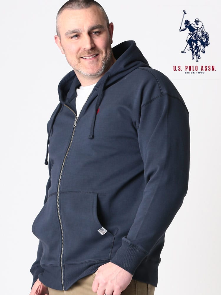 大きいサイズ メンズ U.S. POLO ASSN. (ユーエスポロアッスン) ワンポイント フード フルジップ 長袖 パーカー