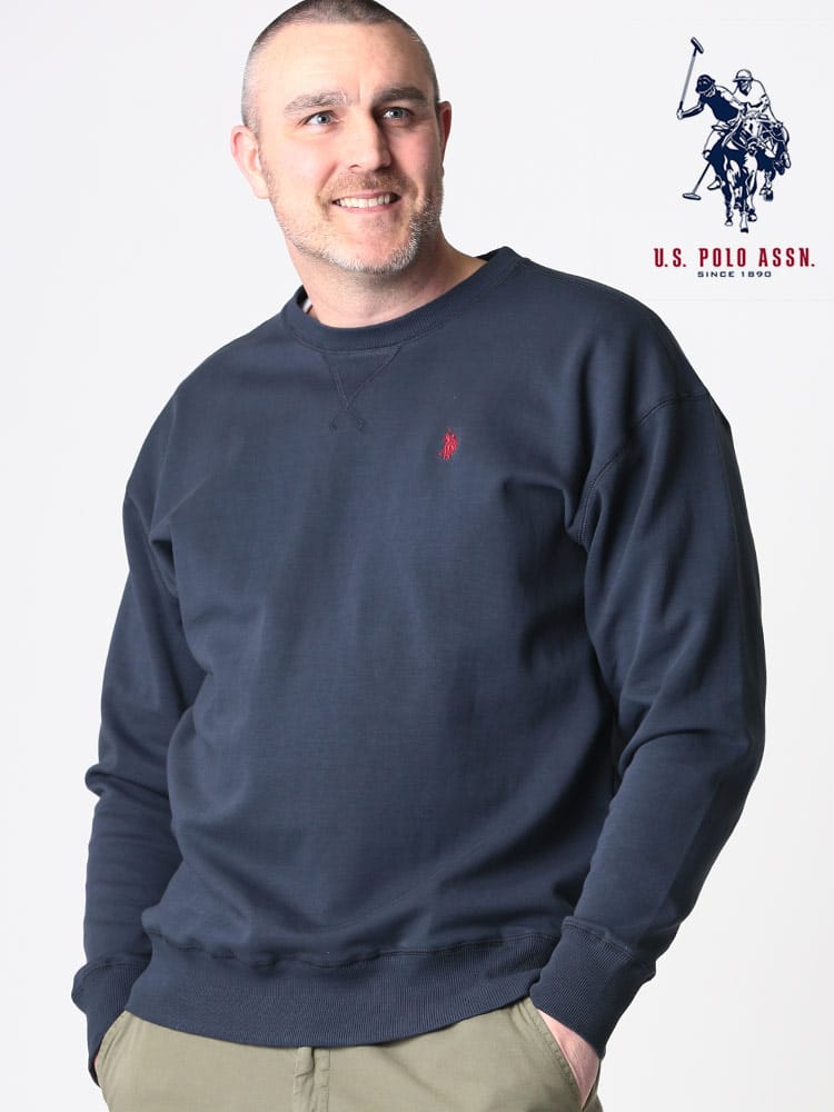 大きいサイズ メンズ U.S. POLO ASSN. (ユーエスポロアッスン) ワンポイント クルーネック 長袖 トレーナー