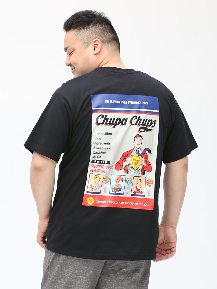 大きいサイズ メンズ chupa chups (チュッパチャプス) チュッパチャプス バックプリント クルーネック 半袖 |  大きいサイズの服【サカゼン公式通販】