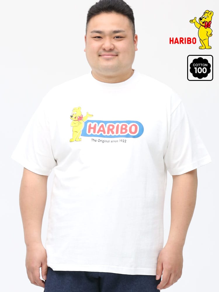 大きいサイズ メンズ HARIBO (ハリボー) HARIBO プリント クルーネック 半袖 Tシャツ