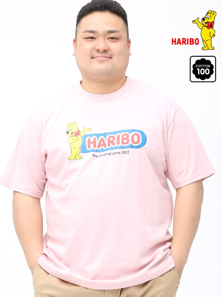 大きいサイズ メンズ HARIBO (ハリボー) HARIBO プリント クルーネック 半袖 Tシャツ