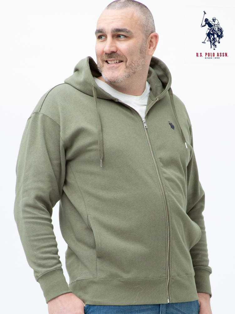 大きいサイズ メンズ U.S. POLO ASSN.  (ユーエスポロアッスン) ワンポイント フルジップ 長袖 パーカー