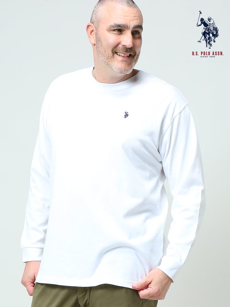 大きいサイズ メンズ U.S. POLO ASSN. (ユーエスポロアッスン) ワンポイント クルーネック 長袖 Tシャツ ロンT