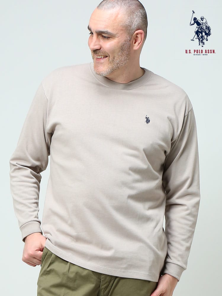 大きいサイズ メンズ U.S. POLO ASSN. (ユーエスポロアッスン) ワンポイント クルーネック 長袖 Tシャツ ロンT