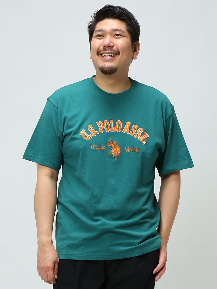 大きいサイズ メンズ U.S. POLO ASSN. (ユーエスポロアッスン) ロゴ刺繍 クルーネック 半袖 Tシャツ